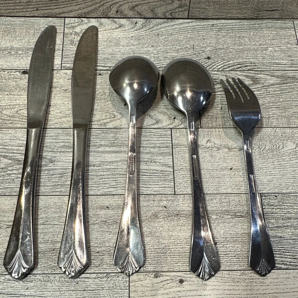 Farberware Stainless Steel Flatware 5PC Knives Spoons Fork